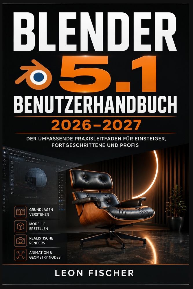 Blender 5.1 Benutzerhandbuch 2026-2027: 3D-Modellierung, Animation und Rendering meistern - Schritt für-Schritt-Anleitung für Einsteiger und Fortgesch cover