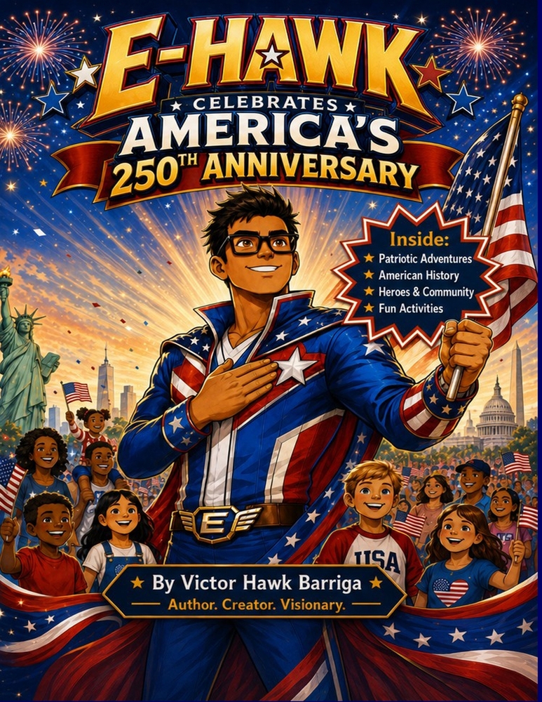 E-Hawk Celebrates America's 250th Anniversary: A Special Edition Patriotic Comic Book Adventure cover