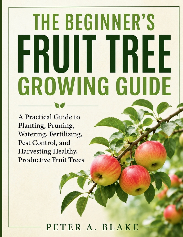 The Beginner's Fruit Tree Growing Guide: A Practical Guide to Planting, Pruning, Watering, Fertilizing, Pest Control, and Harvesting Healthy, Producti cover