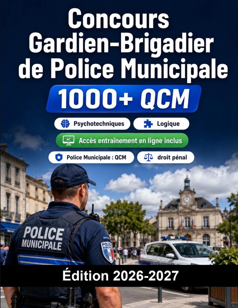 Concours Gardien-Brigadier de Police Municipale: Police Municipale: QCM, droit pénal, pouvoirs de police, tests, oral et préparation complète cover