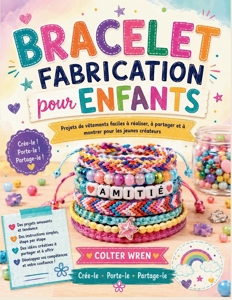 BRACELET FABRICATION pour ENFANTS: Projets de vêtements faciles à réaliser, à partager et à montrer pour les jeunes créateurs cover
