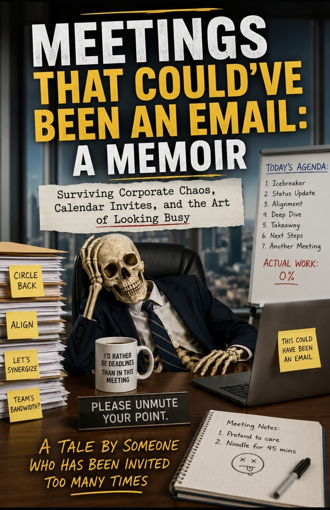 Meetings That Could've Been an Email: A Memoir: Surviving Corporate Chaos, Calendar Invites, and the Art of Looking Busy cover