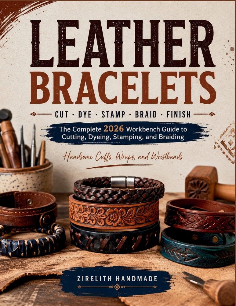 Leather Bracelets: The Complete 2026 Workbench Guide to Cutting, Dyeing, Stamping, and Braiding Handsome Cuffs, Wraps, and Wristbands cover