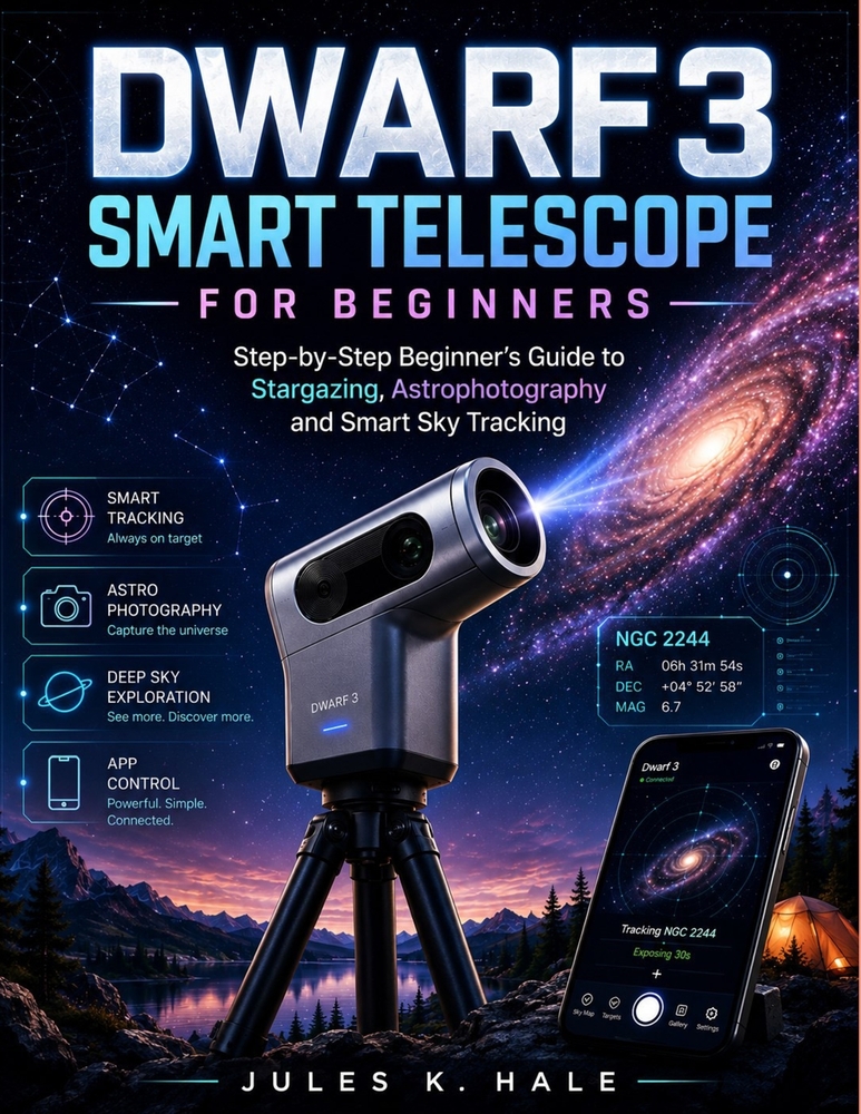 Dwarf 3 Smart Telescope for Beginners: Step-by-Step Beginner's Guide to Stargazing, Astrophotography and Smart Sky Tracking cover