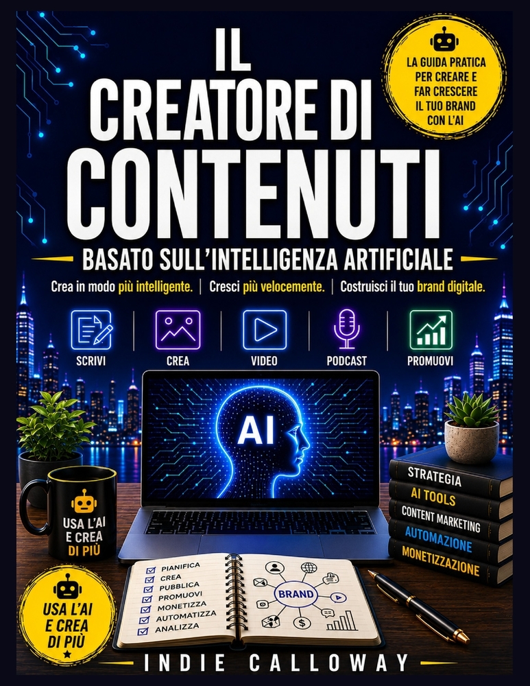 Il creatore di contenuti basato sull'intelligenza artificiale: Crea in modo più intelligente. Cresci più velocemente. Costruisci il tuo brand digitale cover
