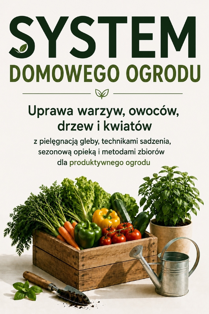 System Domowego Ogrodu: Uprawa warzyw, owoców, drzew i kwiatów z pielęgnacją gleby, technikami sadzenia, sezonową opieką i metodam cover
