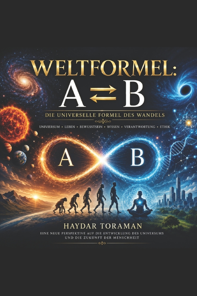 Weltformel: A ⇄ B: Die universelle Formel des Wandels - Von Teilchen über Materie und Energie bis zu Leben, Bewusstsein und Ethik cover