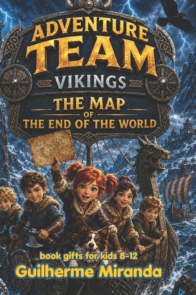 book gifts for kids 8-12: The Adventure Team and the Vikings: The Map of the End of the World cover