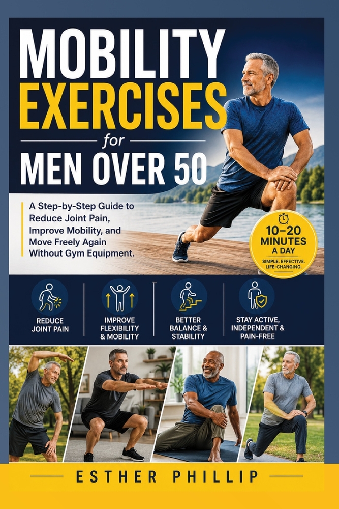 Mobility Exercises for Men Over 50: A Step-by-Step Guide to Reduce Joint Pain, Improve Mobility, and Move Freely Again Without Gym Equipment cover
