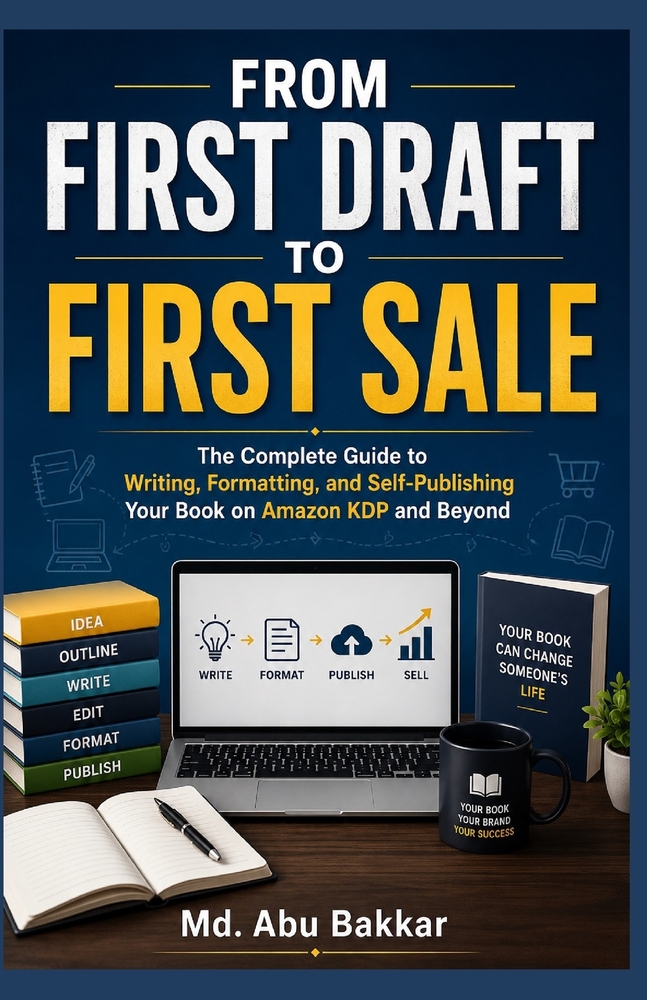 From First Draft to First Sale: The Complete Guide to Writing, Formatting, and Self-Publishing Your Book on Amazon KDP and Beyond cover