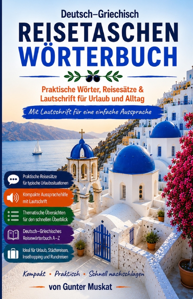 Deutsch-Griechisch Reisetaschenwörterbuch: Praktische Wörter, Reisesätze & Lautschrift für Urlaub und Alltag cover