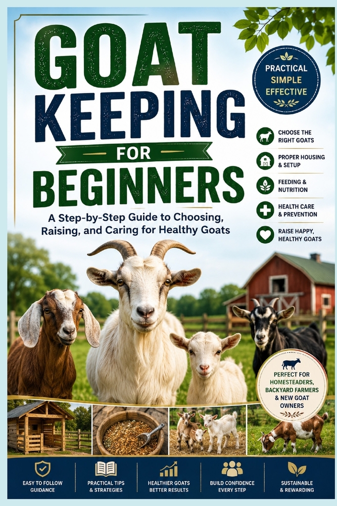 Goat Keeping for Beginners: A Step-by-Step Guide to Choosing, Raising, and Caring for Healthy Goats cover