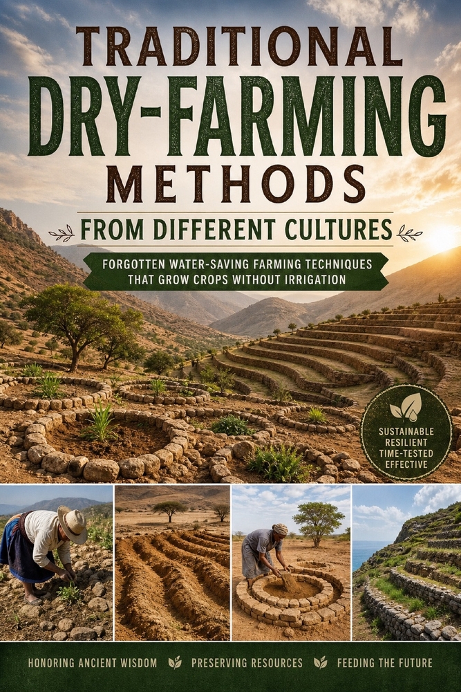 Traditional Dry-Farming Methods from Different Cultures: Ancient Water-Saving Growing Techniques for Productive Gardens Without Irrigation cover