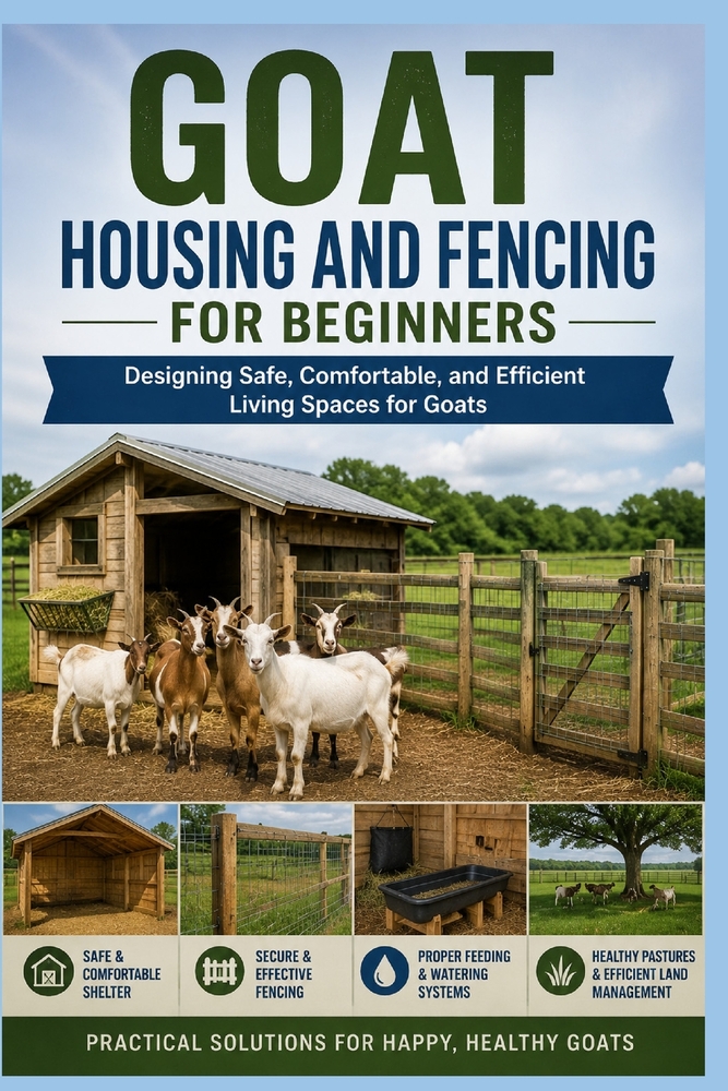 Goat Housing and Fencing for Beginners: Designing Safe, Comfortable, and Efficient Living Spaces for Goats cover