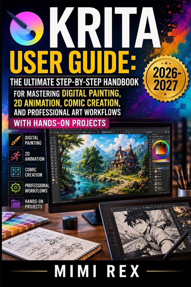 Krita User Guide: The Ultimate Step-By-Step Handbook for Mastering Digital Painting, 2D Animation, Comic Creation, and Professional Art Workflows with cover