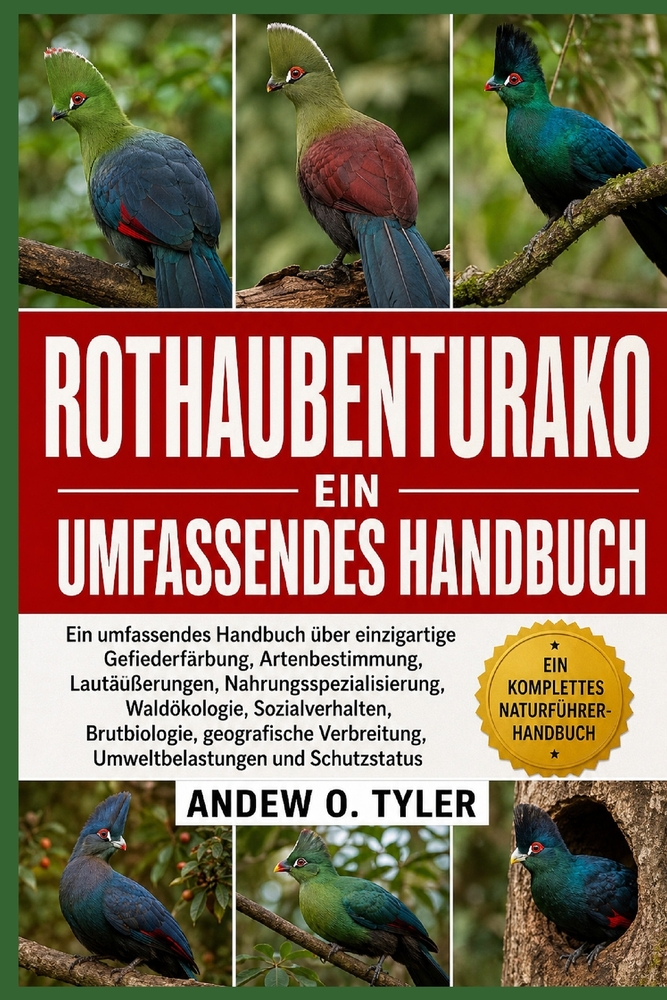 Rothaubenturako: Ein umfassendes Handbuch über einzigartige Gefiederfärbung, Artenbestimmung, Lautäußerungen, Nahrungsspezialisierung, Waldökologie, S cover