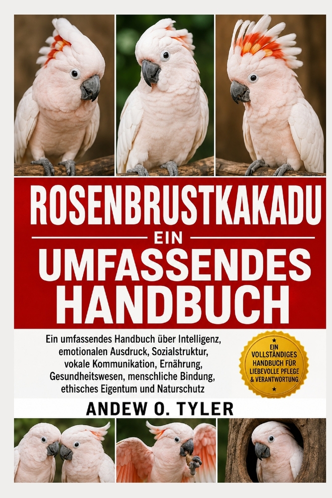 Rosenbrustkakadu: Ein umfassendes Handbuch über Intelligenz, emotionalen Ausdruck, Sozialstruktur, vokale Kommunikation, Ernährung, Gesundheitswesen, cover