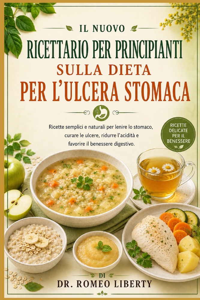 Il Nuovo Ricettario Per Principianti Sulla Dieta Per l'Ulcera Stomaca: Ricette semplici e naturali per lenire lo stomaco, curare le ulcere, ridurre l' cover