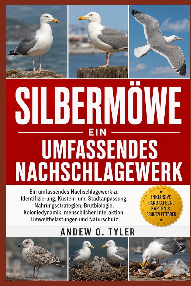 Silbermöwe: Ein umfassendes Nachschlagewerk zu Identifizierung, Küsten- und Stadtanpassung, Nahrungsstrategien, Brutbiologie, Koloniedynamik, menschli cover