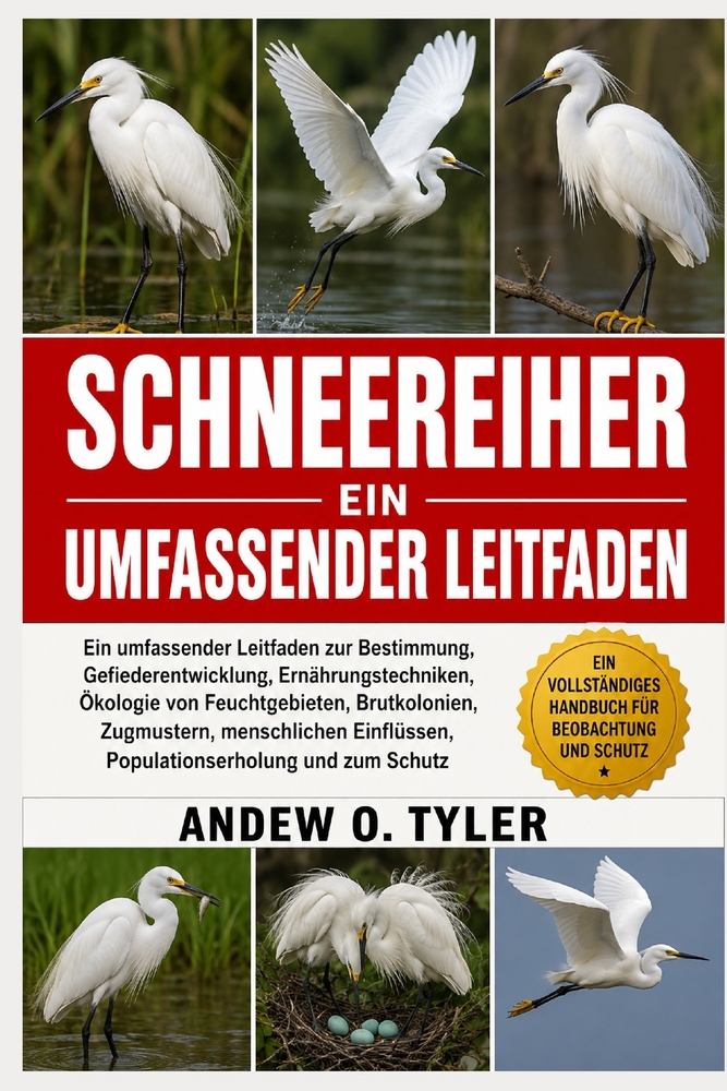 Schneereiher: Ein umfassender Leitfaden zur Bestimmung, Gefiederentwicklung, Ernährungstechniken, Ökologie von Feuchtgebieten, Brutkolonien, Zugmuster cover