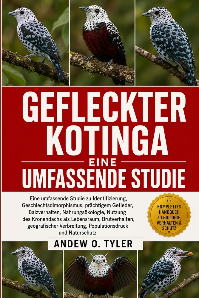 Gefleckter Kotinga: Eine umfassende Studie zu Identifizierung, Geschlechtsdimorphismus, prächtigem Gefieder, Balzverhalten, Nahrungsökologie, Nutzung cover