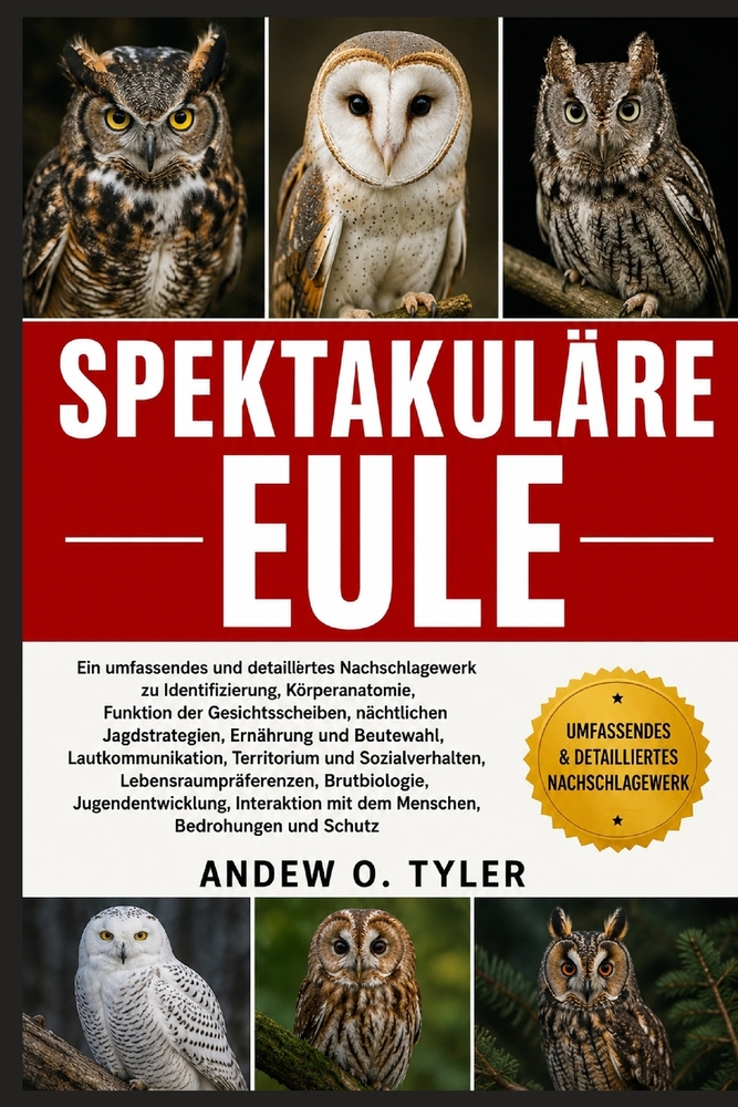 Spektakuläre Eule: Ein umfassendes und detailliertes Nachschlagewerk zu Identifizierung, Körperanatomie, Funktion der Gesichtsscheiben, nächtlichen Ja cover