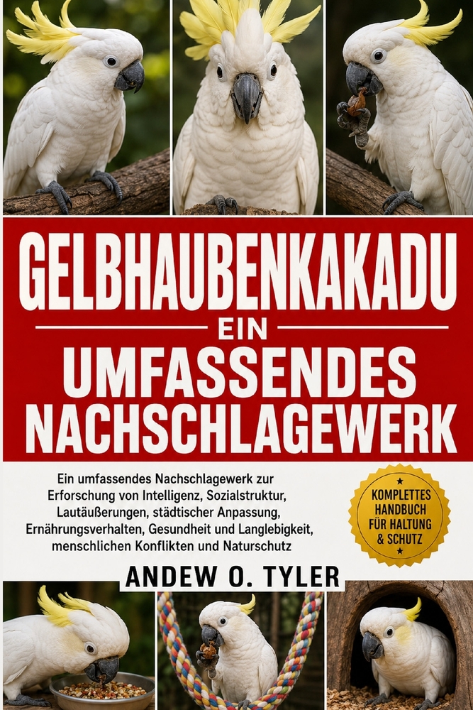 Gelbhaubenkakadu: Ein umfassendes Nachschlagewerk zur Erforschung von Intelligenz, Sozialstruktur, Lautäußerungen, städtischer Anpassung, Ernährungsve cover