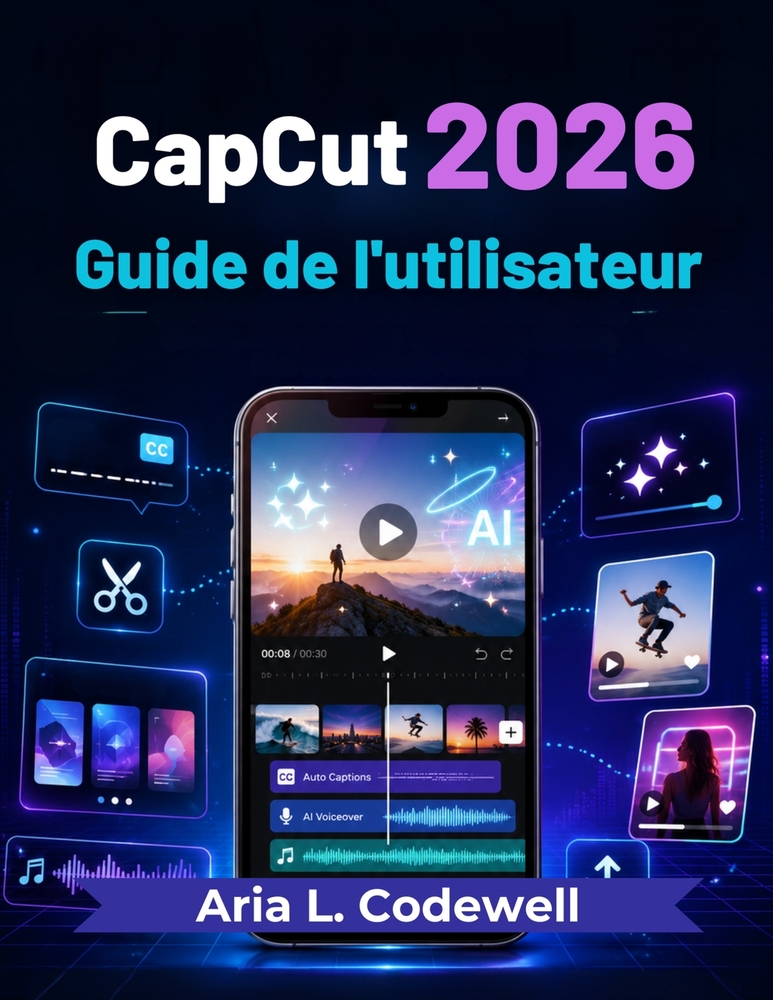 CapCut 2026 Guide de l'utilisateur: Leçons simples pour la création de vidéos IA, Reels, Shorts, sous-titres automatiques, modèles, effets et développ cover