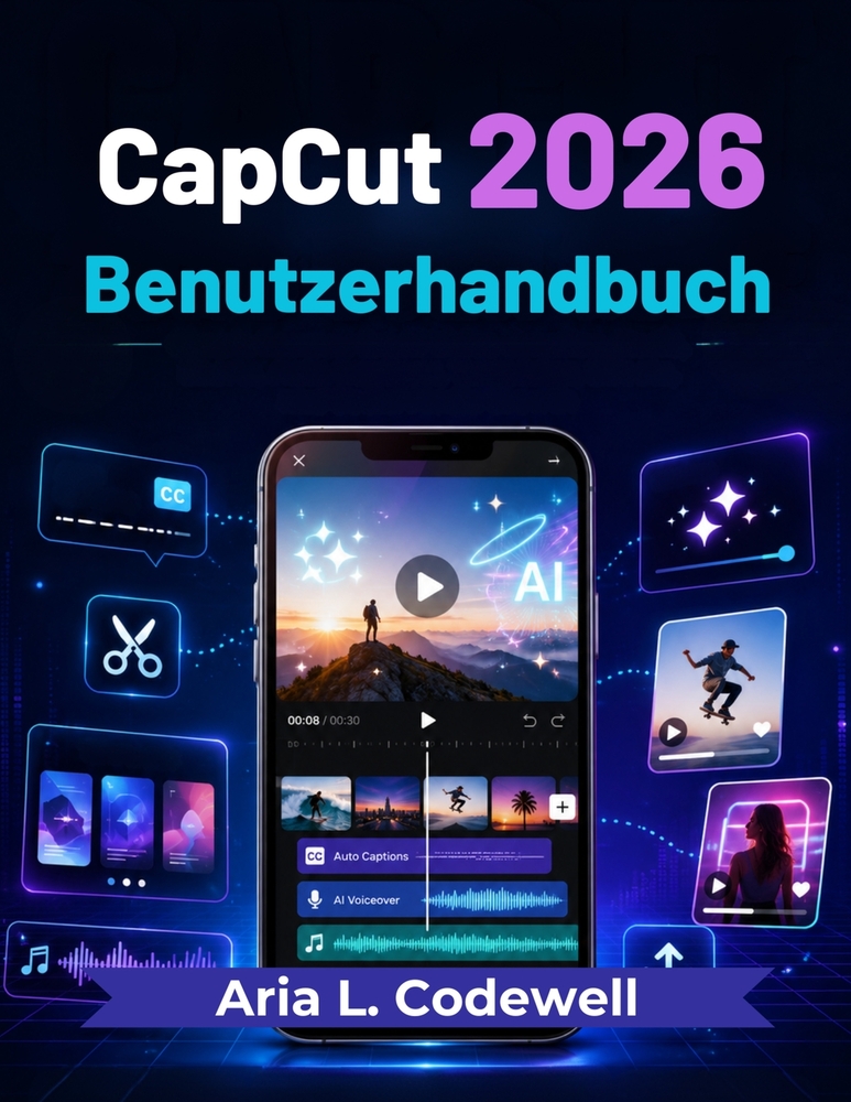 CapCut 2026 Benutzerhandbuch: Einfache Lektionen für KI-Videoerstellung, Reels, Kurzvideos, automatische Untertitel, Vorlagen, Effekte und Social-Medi cover