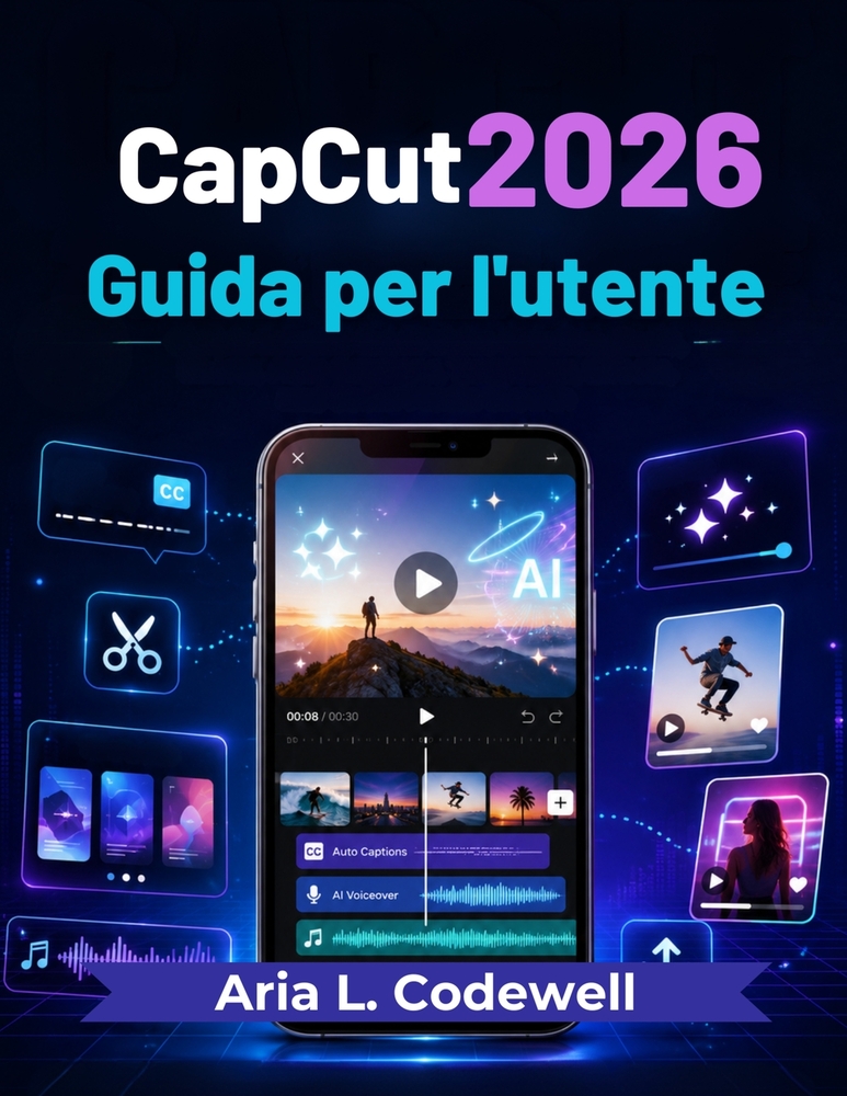 CapCut 2026 Guida per l'utente: Semplici lezioni di creazione video con intelligenza artificiale, reel, cortometraggi, sottotitoli automatici, modelli cover