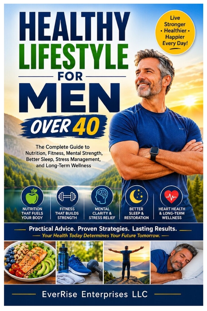 Healthy Lifestyle for Men Over 40: The Complete Guide to Nutrition, Fitness, Mental Strength, Better Sleep, Stress Management, and Long-Term Wellness cover