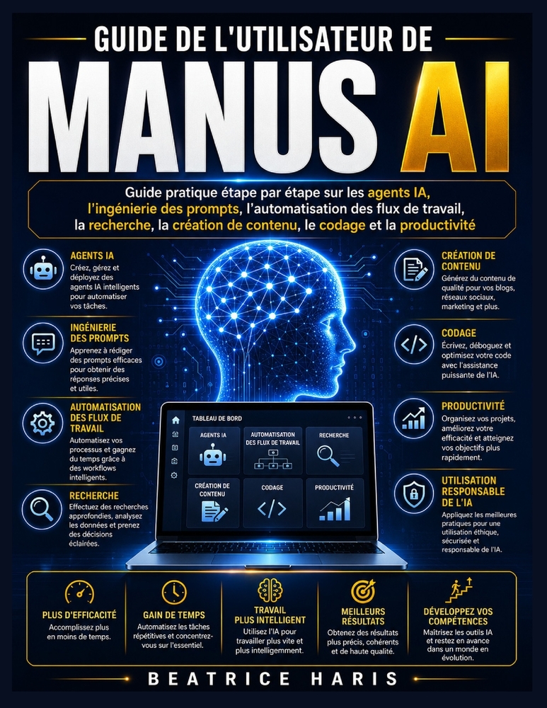 Guide de l'utilisateur de Manus AI: Guide pratique étape par étape sur les agents IA, l'ingénierie des prompts, l'automatisation des flux de travail, cover