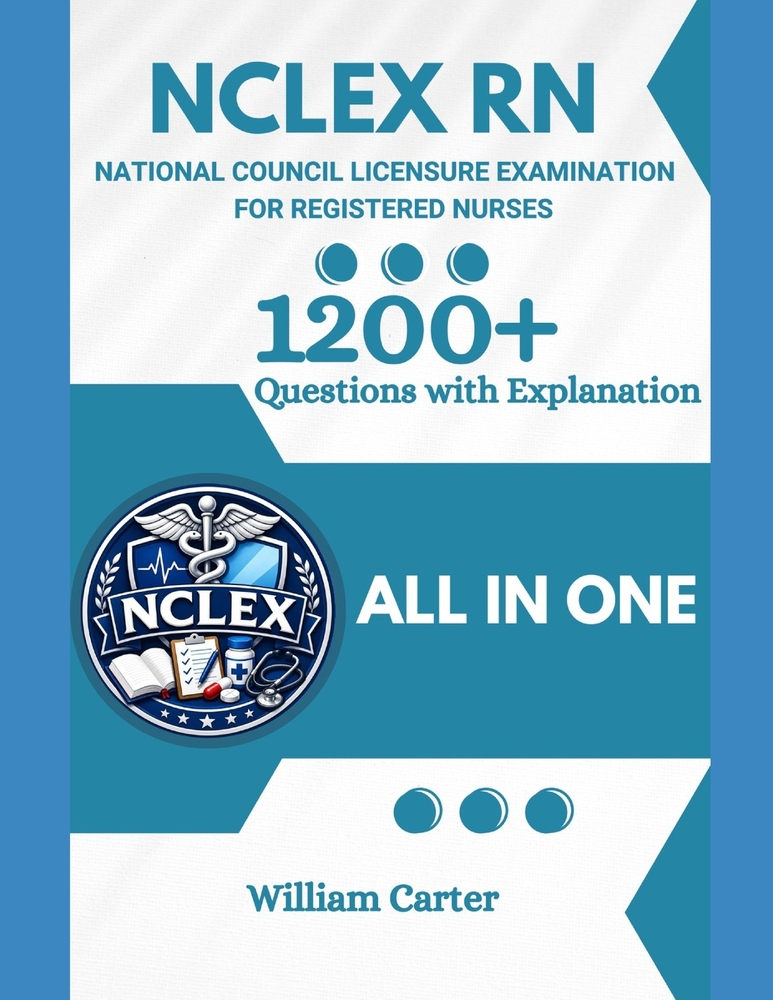 NCLEX RN Prep Book with 1200+ Updated Questions and Explanations: NCLEX-RN Book cover