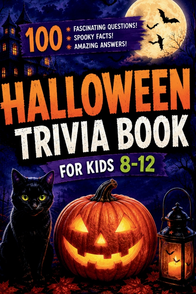 Halloween Trivia Book for Kids Ages 8-12: 100 Fascinating Questions and Amazing Answers About Spooky History, Creepy Science, Strange Traditions, Myst cover