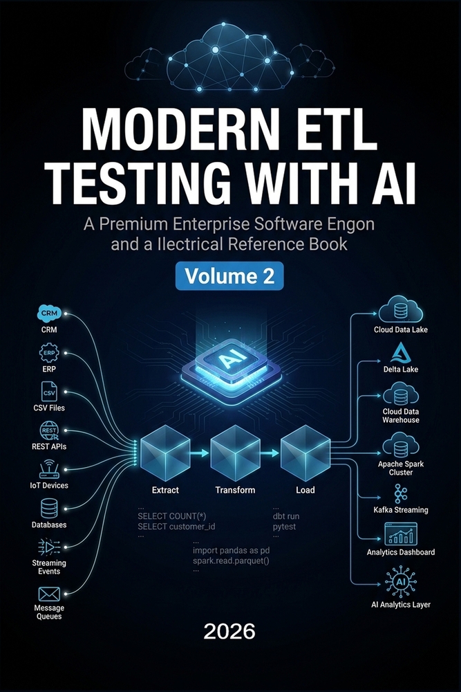 Modern Etl Testing with AI: Cloud Data Platforms, Big Data, Streaming, Enterprise Pipelines & Interview Preparation - VOLUME 2 cover