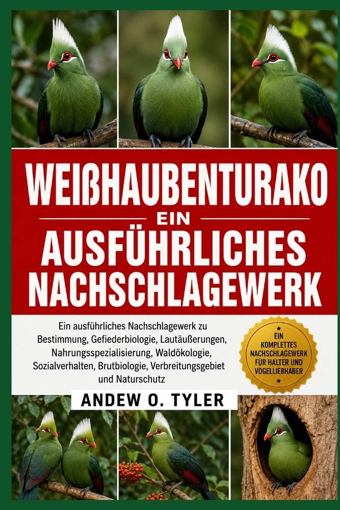 Weißhaubenturako: Ein ausführliches Nachschlagewerk zu Bestimmung, Gefiederbiologie, Lautäußerungen, Nahrungsspezialisierung, Waldökologie, Sozialverh cover