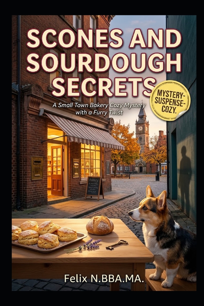 Scones and Sourdough Secrets: A Small Town Bakery Cozy Mystery with a Furry Twist cover