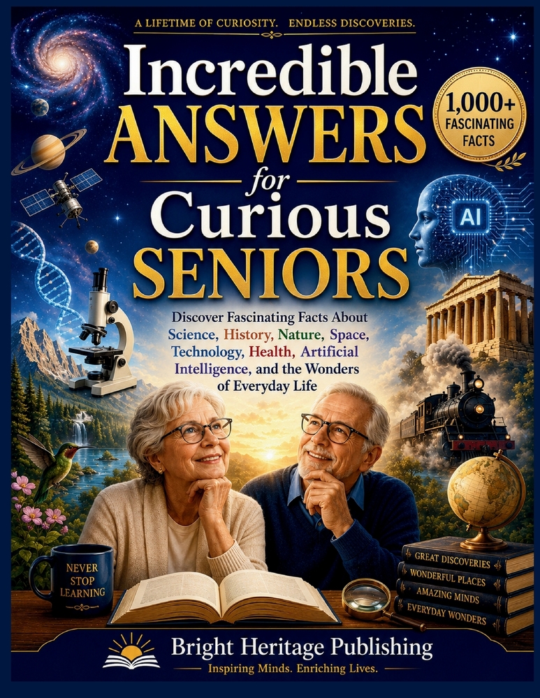 Incredible Answers for Curious Seniors: Discover Fascinating Facts About Science, History, Nature, Space, Technology, Health, Artificial Intelligence, cover