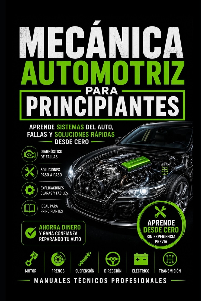 Mecánica Automotriz para Principiantes: Aprende Sistemas del Auto, Fallas y Soluciones Rápidas desde cero cover