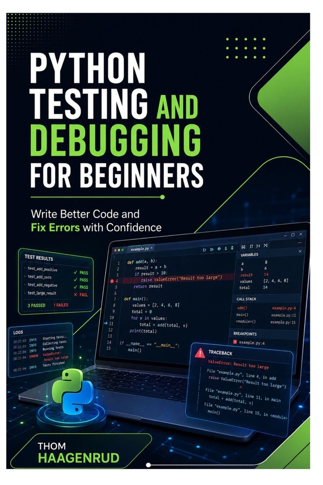 Python Testing and Debugging for Beginners: Write Better Code and Fix Errors with Confidence cover