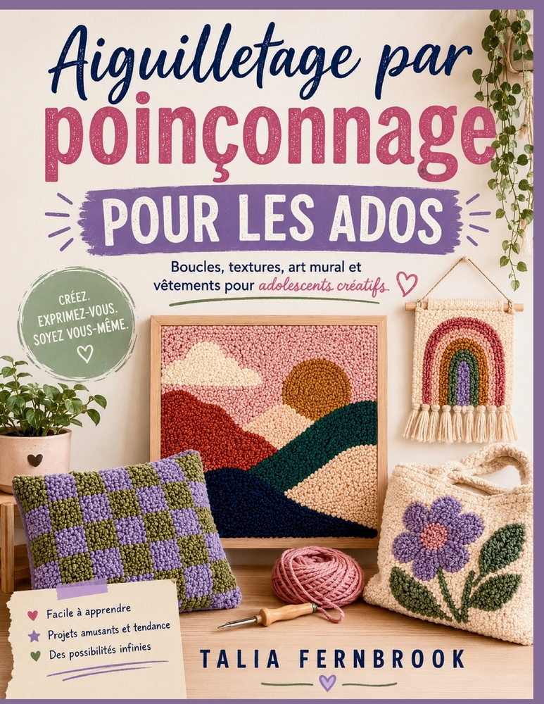 Aiguilletage par poinçonnage POUR LES ADOS: Boucles, textures, art mural et vêtements pour adolescents créatifs cover