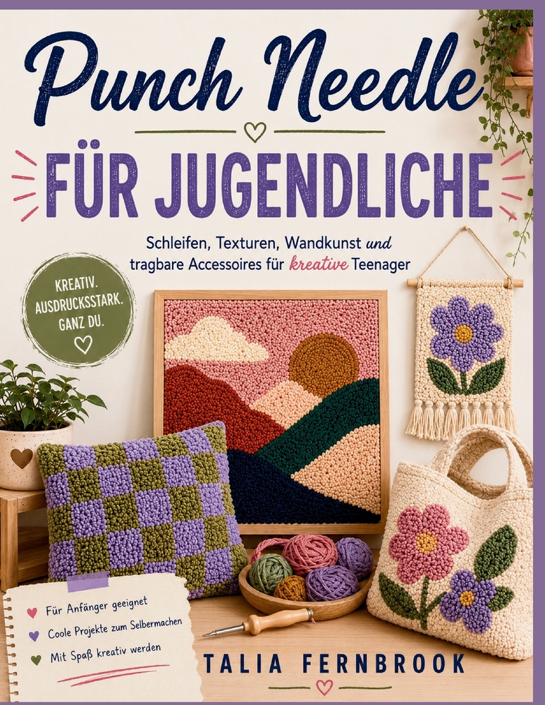 Punch Needle FÜR JUGENDLICHE: Schleifen, Texturen, Wandkunst und tragbare Accessoires für kreative Teenager cover