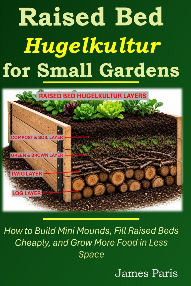Raised Bed Hugelkultur for Small Gardens: How to Build Mini Mounds, Fill Raised Beds Cheaply, and Grow More Food in Less Space cover