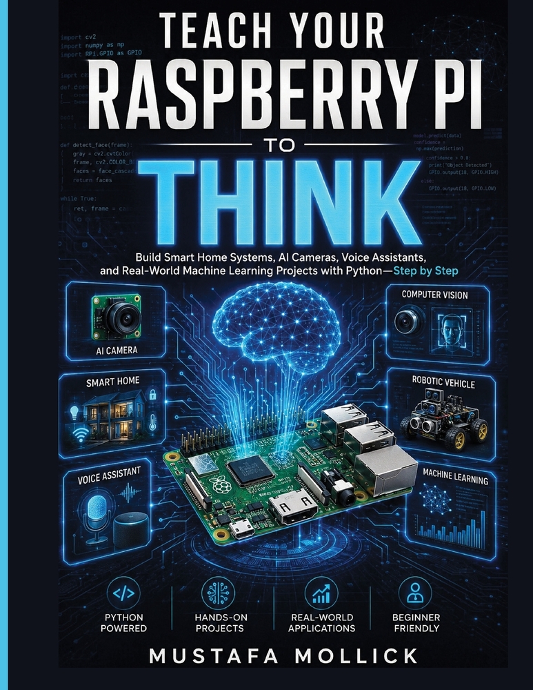 Teach Your Raspberry Pi to Think: Build Smart Home Systems, AI Cameras, Voice Assistants, and Real-World Machine Learning Projects with Python-Step by cover