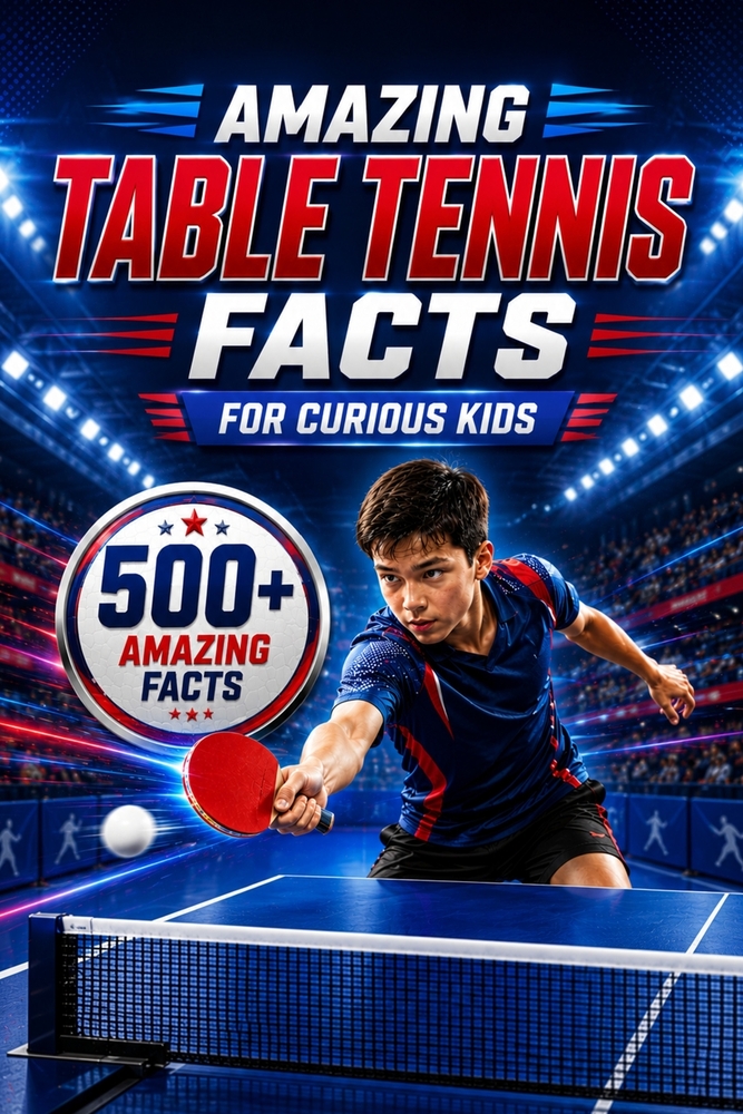 Amazing Table Tennis Facts For Curious Kids: 500+ Amazing Facts About Ping Pong, Olympic Table Tennis, Famous Players, World Records, Fastest Rallies, cover