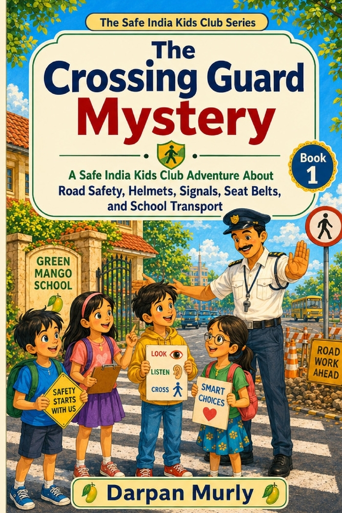 The Crossing Guard Mystery: A Safe India Kids Club Adventure About Road Safety, Helmets, Signals and Smart Choices cover