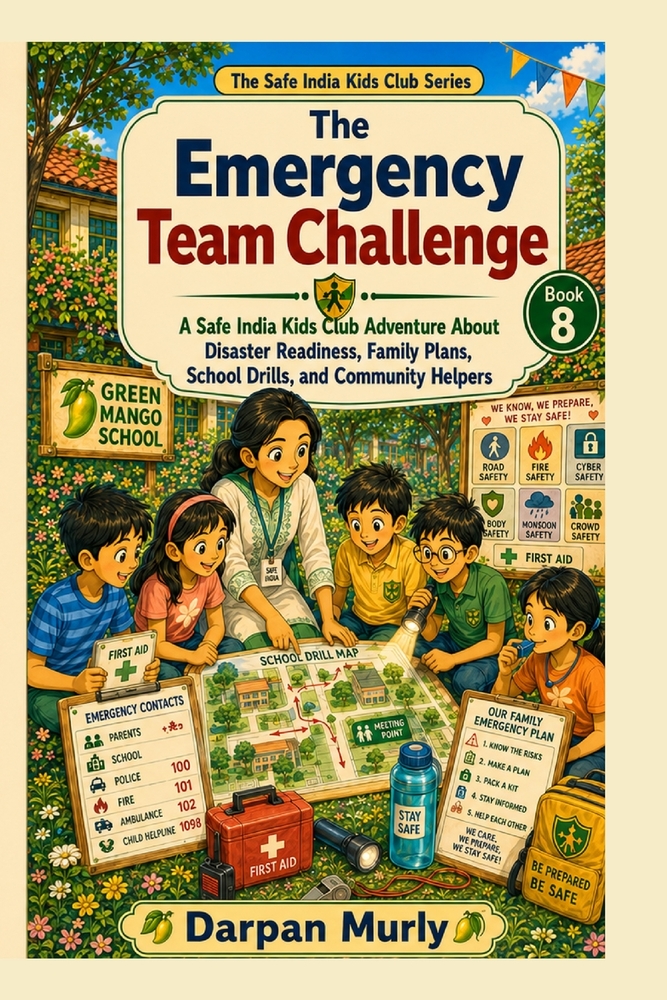 The Emergency Team Challenge: A Safe India Kids Club Adventure About Disaster Readiness, Family Plans, School Drills and Community Helpers cover