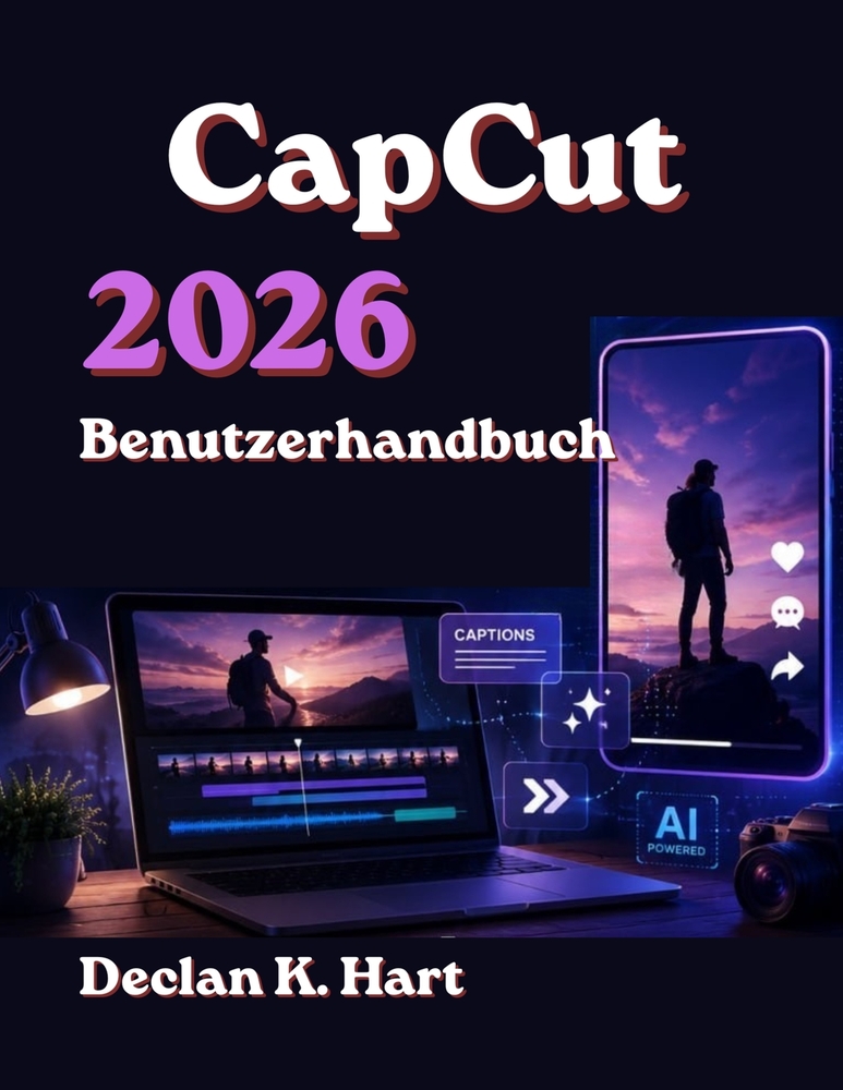 CapCut 2026 Benutzerhandbuch: Schritt-für-Schritt-Anleitungen für KI-Bearbeitung, virale Videos, YouTube Shorts, Untertitel und Effekte cover