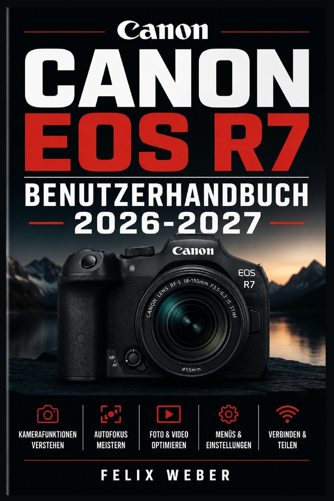 Canon EOS R7 Benutzerhandbuch 2026-2027: Der vollständige Leitfaden zur Kamerabedienung, Aufnahmetechnik, Menünavigation und professionellen Fotografi cover