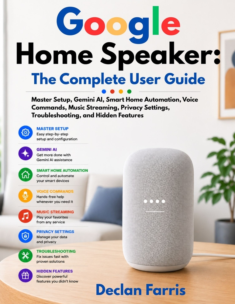 Google Home Speaker: Die vollständige Bedienungsanleitung: Master-Setup, Gemini AI, Smart-Home-Automatisierung, Sprachbefehle, Musikstreaming, Datensc cover